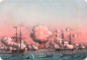 アラバトを砲撃する連合軍艦隊（5月25日 作： William Walcutt