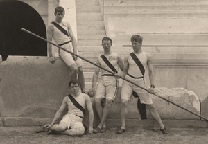 夏季オリンピック、アテネ、ギリシャのアメリカ人選手。 1896年（写真） 作： . .