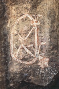 オーストラリア、ノーザンテリトリー、アーネムランド、カカドゥ国立公園、Nourlangie Rock、アボリジニの岩絵 作： Isabel Redie