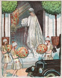 教会に入る花嫁。1925年（イラスト） 作： . .