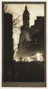 夜のブロードウェイ、1905年頃 作： John Pardon