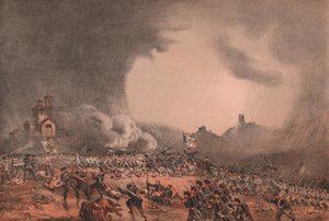 マドンナ・デラ・スコペルタでの衝突、ソルフェリーノとサンマルティーノの戦い、ロンバルディア州 作： William Walcutt