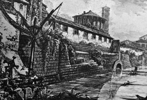 マキシマ・クロアカ（古代の下水道）とヴェスタ神殿またはヘラクレス・ヴィクトル神殿、ジョヴァンニ・バッティスタ・ピラネージ（1720-1778）の彫刻、イタリア