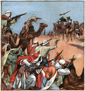 Convoi colonial dans le Maghreb.マグレブにおける植民地時代のフランスの護衛艦。 作： Ferdinand Georg Waldmuller