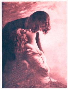 カップルがキスします。 1920年頃（イラスト） 作： . .