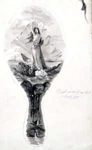 貝殻を被ったヴィーナスを描いたミラーバックのデザイン、1870年～1875年頃 作： Frederick (attr. to) Barnard