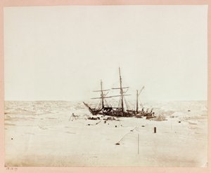 ジョージ・ナレス船長（1831-1915）の北極探検（1875-1876）：フロイベルグ・ビーチ、冬の宿舎での警戒 作： Frederick (attr. to) Barnard