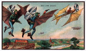 空飛ぶ税関職員、1910 年頃 作： . .