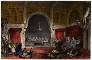 1840年頃のアルジェリアのインテリア（彫刻） 作： . .