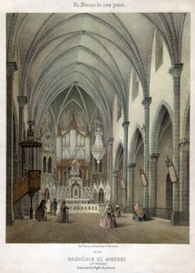 バニェール・デ・ビゴールのカルメル会教会の内部。 約。 1870年（彫刻） 作： . .