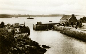 ウエサン島: 満潮時のランポール港、1900～1920年頃 (写真) 作： . .
