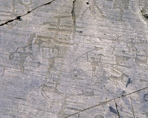 イタリア, ロンバルディア州, ブレシア県, ヴァルカモニカ, ナカネの石の彫刻の国立公園, カムニアの石の彫刻 作： Isabel Redie