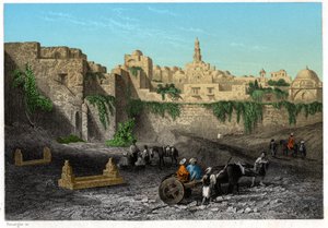 エルサレム、イスラエル、1840 年頃 (彫刻) 作： . .