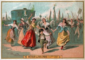 Journee du 6 Octobre.ベルサイユ宮殿での女性の行進。