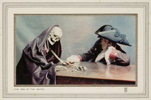 "死 "を象徴する骸骨を持った男がコインを集める「ゲームの終わり 作： John Pardon