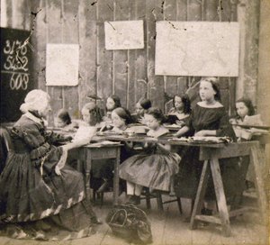 数学の授業（1890年頃）（写真 作： Frederick (attr. to) Barnard
