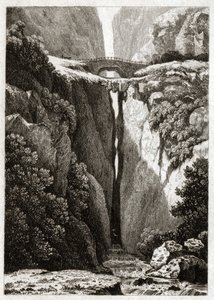 コロンビア、イコノンゾの自然橋。 約。 1840年（彫刻） 作： . .