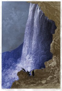 アメリカ、ナイアガラの滝。 1860年頃（彫刻） 作： . .