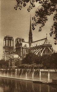 パリ: ノートルダム大聖堂 (白黒写真) 作： . .