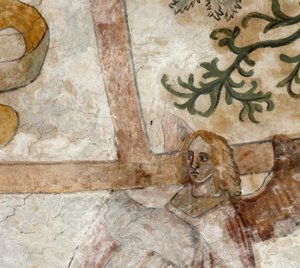 教区教会 (Parochiekerk Sint-Martinus)。 インテリア。 北交差点。 金庫室の壁画。 作： . .