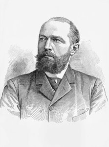 ドイツの生理学者・細菌学者で、1901年にノーベル化学賞を受賞したエミール・フォン・ベーリング（1854-1917）の肖像、エングレービング 作： William Walcutt