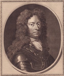 イギリス人兵士トーマス・トルマッシュ（1651年頃～1694年）の肖像、G・クネラーの絵画からジョン・ゴールダー（1729年～1795年）による銅版画 作： William Walcutt