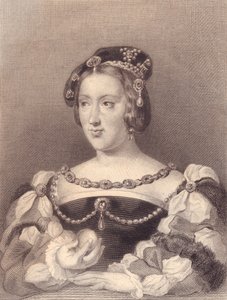 皇帝シャルル5世の妻、イザベラ・ダヴィズ（1503-1539）の肖像、エングレーヴィング 作： William Walcutt