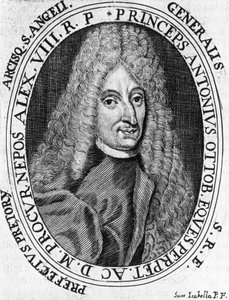ローマ教皇庁軍の将軍、アントニオ・オットーボーニ王子（1646-1710）の肖像、エングレーヴィング 作： William Walcutt