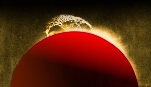 1929年に撮影された太陽の噴火。 (プリント)