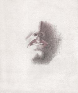 男性の顔の研究：口と鼻。 1830年頃（絵） 作： . .