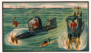 潜水艦ヨット、1910 年頃 作： . .