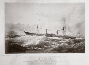 英・北米ロイヤルメールの蒸気船「スコシア」1867年頃 作： Ferdinand Georg Waldmuller
