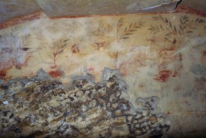 木、フレスコ画、タルクィニアのネクロポリス「青鬼の墓」（2004年ユネスコ世界遺産登録）、イタリア、ラツィオ州、エトルリア文明、紀元前5世紀（写真） 作： Georg Carl Heinrich Dollmann