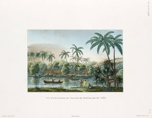 タヒチ島・マタヴァイの村の風景 作： Frederick (attr. to) Barnard