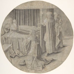 ハマーンがエステルに命乞いをする場面 16世紀中頃 . 作： Circle of Pseudo Aert Ortkens