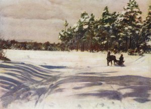 ラトビアの冬景色 作： after A. Langfier
