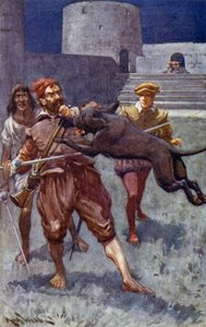 船員は攻撃をかわすために左手を投げた 作： after Archibald Bertram Webb