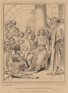 幼い子供たちはマーク、キリストに連れて来られました 作： after Benjamin West