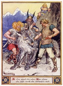 この信号で、他のAesirがモンスターの首にチェーンを投げました 作： after Charles Edmund Brock