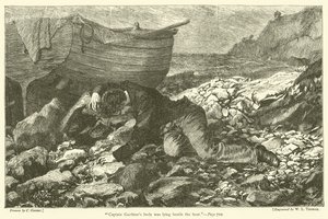 キャプテンガードナーの遺体がボートの横に横たわっていた 作： after Charles Green