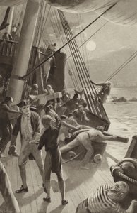 ケープトリビュレーション沖で問題を抱えたジェームズクックス船長 作： after Charles Mills Sheldon