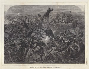 セバストポル前の塹壕での戦い 作： after Edmond Morin
