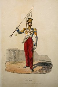 Royal Marines Drum Major、1829年頃（手塗りのリソ）