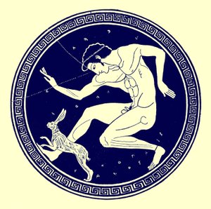 少年と野ウサギ、JEハリソンとDSマッコールによるギリシャの花瓶の絵画のイラスト、1894年に出版（デジタル化された画像） 作： after English School