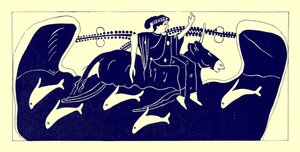 Europa and the Bull、JE HarrisonとDS MacCollによるギリシャの花瓶の絵画のイラスト、1894年発行（デジタル化された画像） 作： after English School