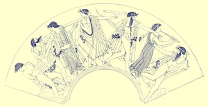BrygosによるRevel、JE HarrisonとDS MacCollによるギリシャの花瓶の絵画からのイラスト、1894年発行（デジタル化された画像） 作： after English School