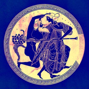 SatyrとMaenad、JE HarrisonとDS MacCollによるギリシャの花瓶の絵画のイラスト、1894年発行（デジタル化された画像） 作： after English School