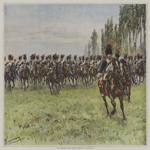 馬の手榴弾兵の突撃 作： after Felicien baron de Myrbach Rheinfeld