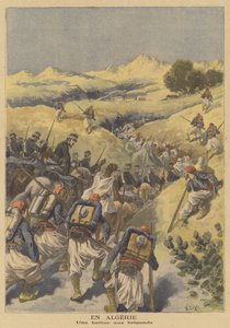 アルジェリアで盗賊を探すフランス軍 作： after Frederic Theodore Lix