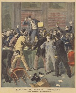 フランスの議員が新大統領の選出について話し合う手に負えない場面 作： after Frederic Theodore Lix
